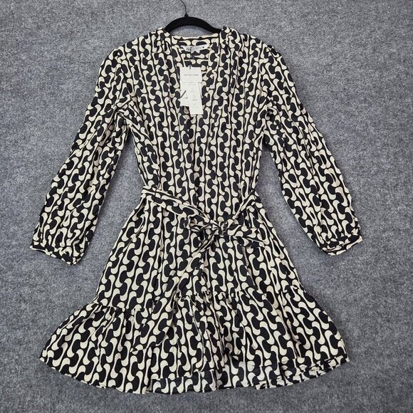 ZARA The Paula Black White Patterned Dress Size Medium NEW New with tags - Picture 3 of 14